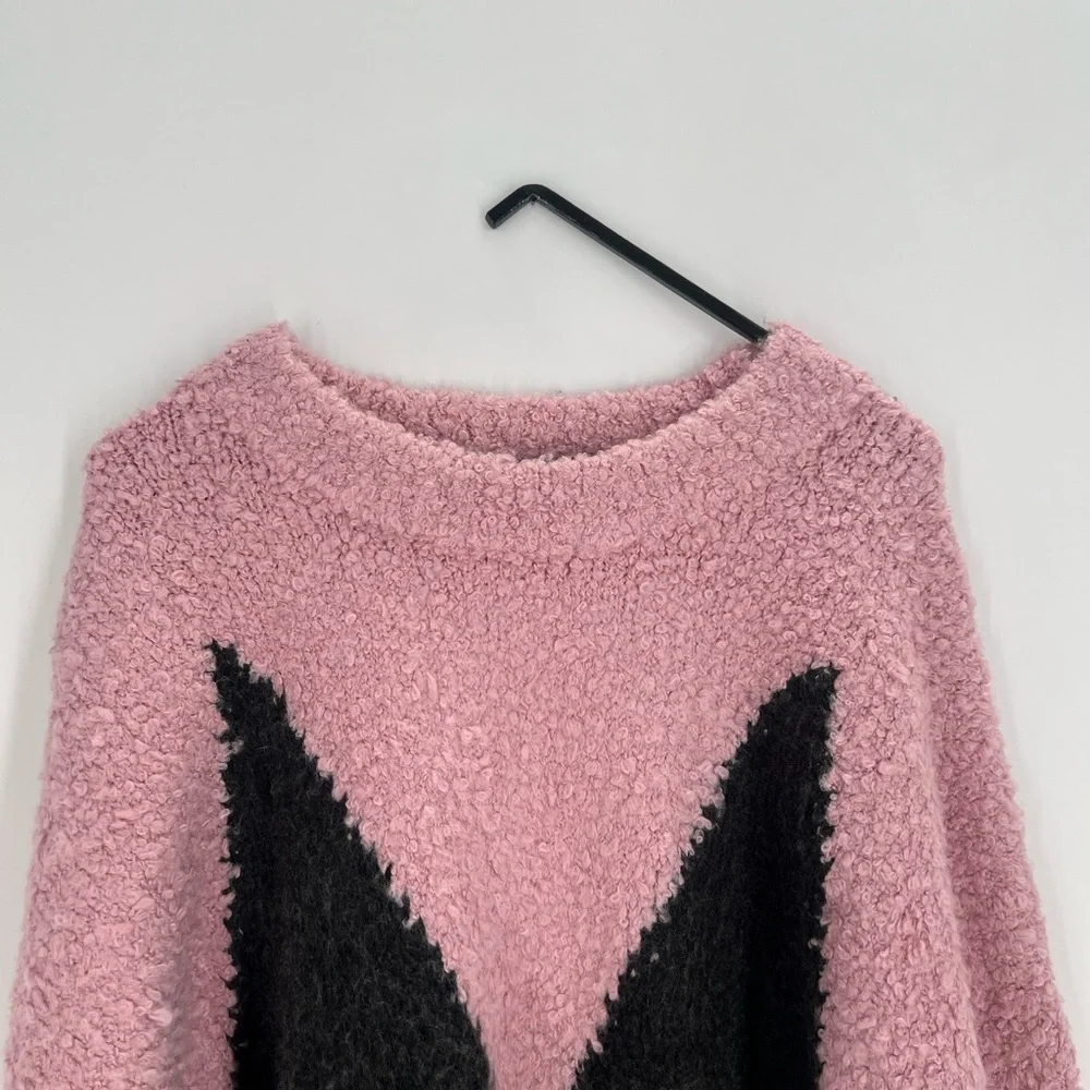 We11done Argyle Knit Oversized Sweater In Pink - Picture 2 of 8